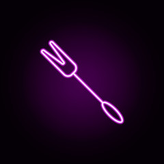 fork barbecue neon icon. Elements of restaurant set. Simple icon for websites, web design, mobile app, info graphics
