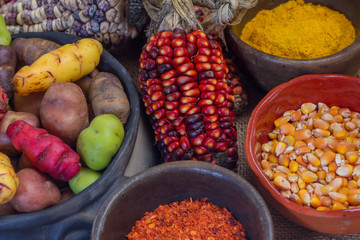 Andean Potatoes and corn Varieties - spices