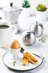 Soft boiled egg for breakfast