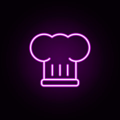 chef's hat neon icon. Elements of restaurant set. Simple icon for websites, web design, mobile app, info graphics