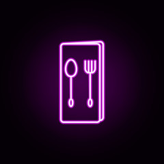 Fototapeta premium restaurant book neon icon. Elements of restaurant set. Simple icon for websites, web design, mobile app, info graphics