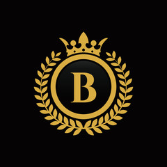 B initial royal crown logo