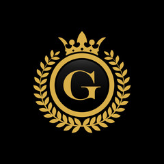 G initial royal crown logo
