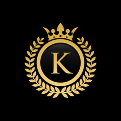K initial royal crown logo