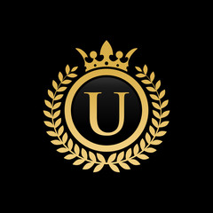 U initial royal crown logo