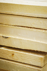 Wooden boards, beams and materials for decoration and repair. Construction Materials.