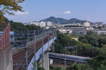 The view of railway Station of kobe sports park.