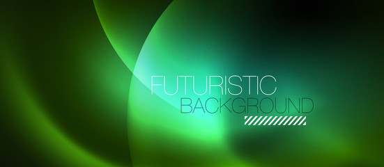 Neon glowing circles vector abstract background