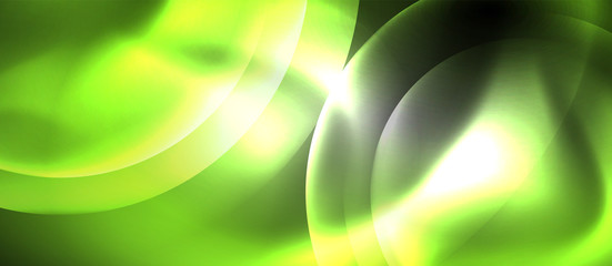 Shiny neon color light with circles abstract background