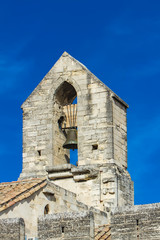 Church bell tower in Pope's Palace in Avignon, France