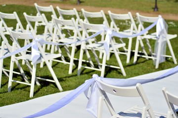Wedding ceremony in a beautiful garden