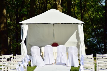 Wedding ceremony in a beautiful garden