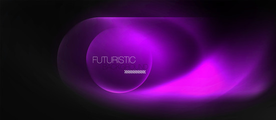 Neon glowing techno lines, hi-tech futuristic abstract background template