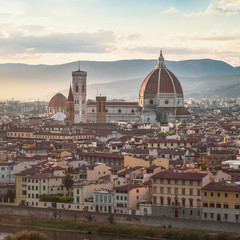 Fototapeta na wymiar Aerial view on hart of Florence