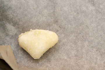Cottage cheese cookies are on a baking sheet before cooking in the oven
