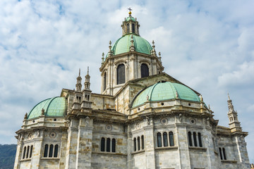 Fototapeta na wymiar Exterior view of Como Cathedral (Duomo di Como) in Italy