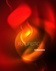 Shiny neon geometric waves template