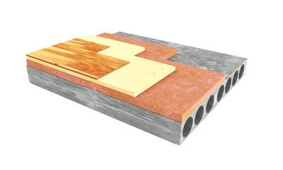 Flooring, floor insulation, 3d illustration isolated on white background