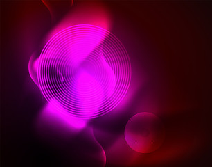 Fototapeta premium Shiny neon geometric waves template