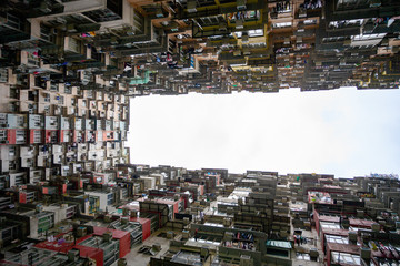 Kowloon hongkong Dec 05 2018 , Yick fat building , transformer building , residence in hongkokng