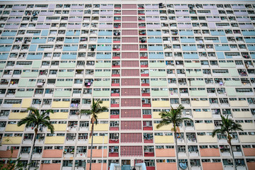 Kowloon hongkong Dec 05 2018 Choi Hung Estate Car Park, rainbow building in hongkong 