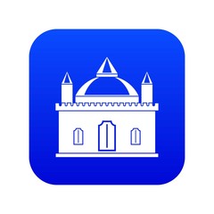 Royal castle icon digital blue for any design isolated on white vector illustration