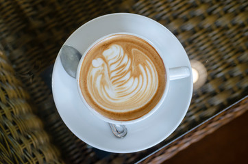 cup of coffee on a table