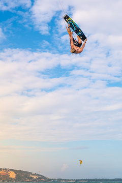Extreme kite surfing in Vietnam 