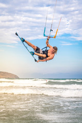 Extreme kite surfing in Vietnam 