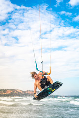 Extreme kite surfing in Vietnam 
