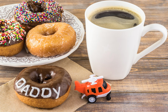 Donuts for daddy celebrating Fathers Day.