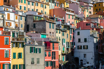 Fototapeta na wymiar villages of the Cinque Terre, on the Ligurian coast, in Italy