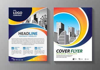 Business abstract vector template. Brochure design, cover modern layout, annual report, poster, flyer in A4 with colorful triangles, geometric shapes for tech, science, market with light background