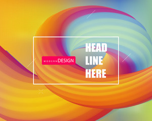 Modern design poster with 3d flow shape. Vector banner gradient trendy illustration.