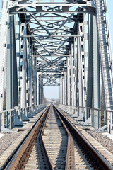 Fototapeta premium the single track railway bridge with railroad