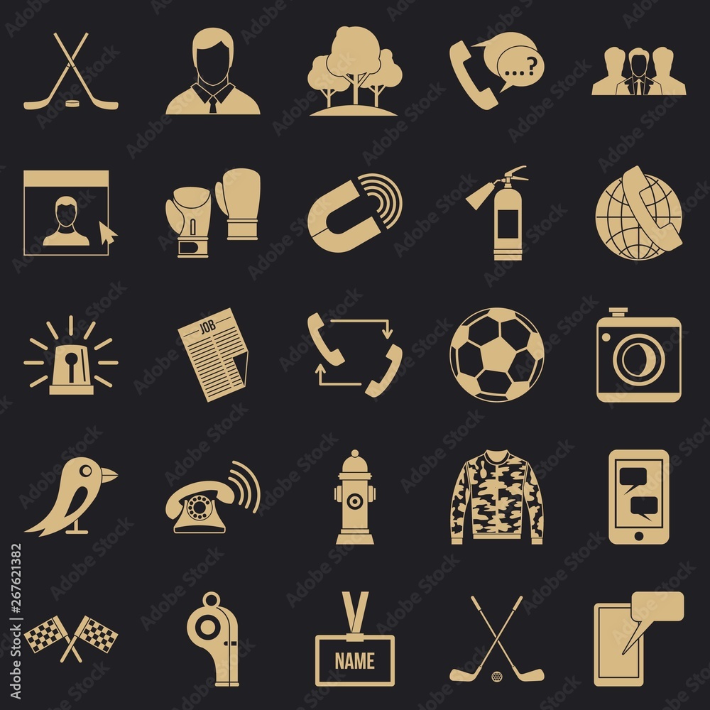 Poster team game icons set. simple set of 25 team game vector icons for web for any design