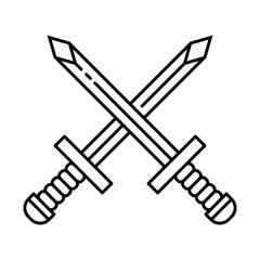 Crossed Sword Icon Symbol - Vector .