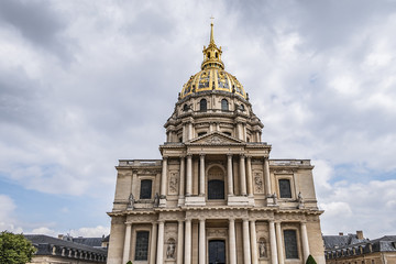 Fototapeta premium Fragments of Paris Saint Louis Chapel des Invalides. Saint Louis Chapel built in 1679 is the burial site for some of France's war heroes, notably Napoleon Bonapart. Paris. France.