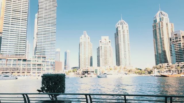 UAE/DUBAI - 20 DEZ 2018 - Set of skyscrapers at Dubai Marina terrace. UAE