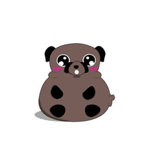 cute illustrated pug 
