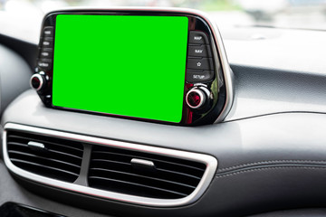 Obraz na płótnie Canvas Vehicle modern navigation system close up