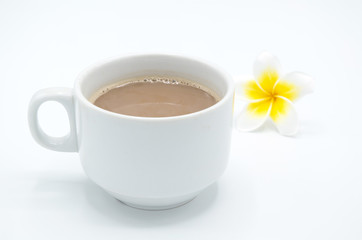 Coffee cup with champa smell isolated