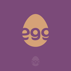 Golden Egg logo. Emblem for agricultural products, kitchen goods and a symbol of Easter holidays. Fabulous icon, signboard.