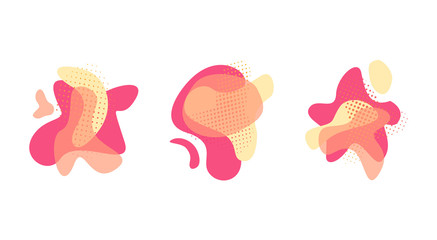 Set of abstract colored modern graphic elements