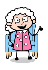 Presenting - Old Woman Cartoon Granny Vector Illustration