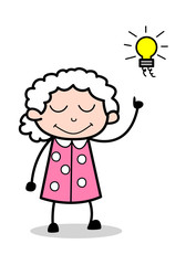 Creative Idea - Old Woman Cartoon Granny Vector Illustration