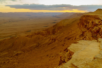 Sunset view of Makhtesh (crater) Ramon