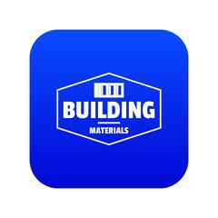 Industrial emblem icon blue vector isolated on white background