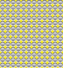 Grey abstract circular mosaic on yellow background