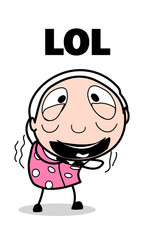 Caricature - Old Woman Cartoon Granny Vector Illustration